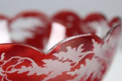 Pamono Bohemian Crystal Glass Set in Ruby Red and Yellow, 1880s, Set of 3> Glassware