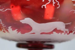 Pamono Bohemian Crystal Glass Set in Ruby Red and Yellow, 1880s, Set of 3><noscript><img width=