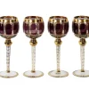 Pamono Bohemian Handmade Gilt Glass Wine Glasses, Set of 6> Glassware