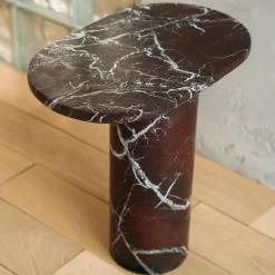 Outlet Pamono Bold Rosso Levanto Marble Side Table from Kiwano Concept
