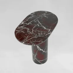 Outlet Pamono Bold Rosso Levanto Marble Side Table from Kiwano Concept