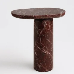 Outlet Pamono Bold Rosso Levanto Marble Side Table from Kiwano Concept
