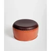 Online Pamono Bombo 3 Coffee Table and Stool in Enamelled Stoneware and Leather by Oscar Maschera