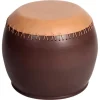 Pamono Bombo 1 CStool in Enamelled Stoneware and Leather by Oscar Maschera> Seating