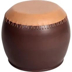 Pamono Bombo 1 CStool in Enamelled Stoneware and Leather by Oscar Maschera> Seating