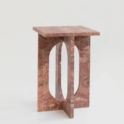 Best Pamono Bond Side Table in Red Travertine from Kiwano Concept