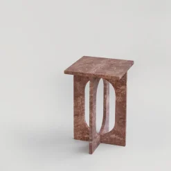 Best Pamono Bond Side Table in Red Travertine from Kiwano Concept