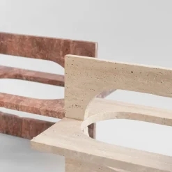 Best Pamono Bond Side Table in Red Travertine from Kiwano Concept
