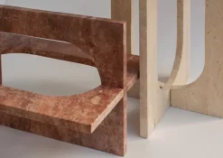 Best Pamono Bond Side Table in Red Travertine from Kiwano Concept