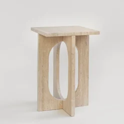 New Pamono Bond Side Table in Travertine from Kiwano Concept