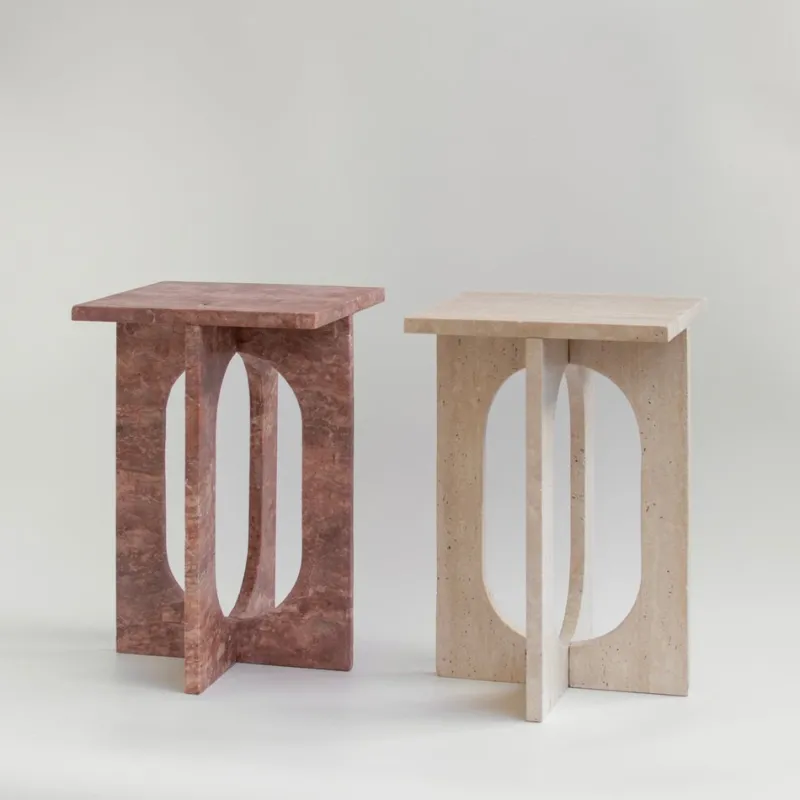 New Pamono Bond Side Table in Travertine from Kiwano Concept
