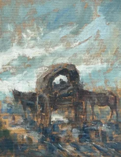 Pamono Bonfatti, Caravan, 20th Century, Oil Painting on Canvas><noscript><img width=