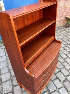 Pamono Bookcase with Secretary and Chest of Drawers in Teak, Denmark><noscript><img width=