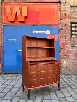 Pamono Bookcase with Secretary and Chest of Drawers in Teak, Denmark><noscript><img width=