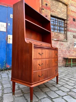 Pamono Bookcase with Secretary and Chest of Drawers in Teak, Denmark><noscript><img width=
