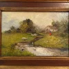 Pamono Bosisio, Country Stream, 20th Century, Oil Painting on Panel> Painting