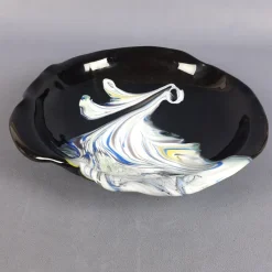 Best Pamono Bowl in Black and Multi-Colored Sommerso Glass, 1970s