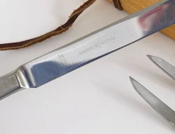 Pamono Boxed Amboss 2050 Carving Knives and Fork attributed to Helmut Alder, Austria, 1950s, Set of 3><noscript><img width=