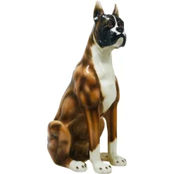 Clearance Pamono Boxer Dog Life-Size Majolica Statue Sculpture in Glazed Ceramic, Italy, 1970s