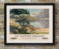Pamono BR Western Highlands Travel Poster attributed to Edward Halliday, 1950s> Posters|Wall Decor