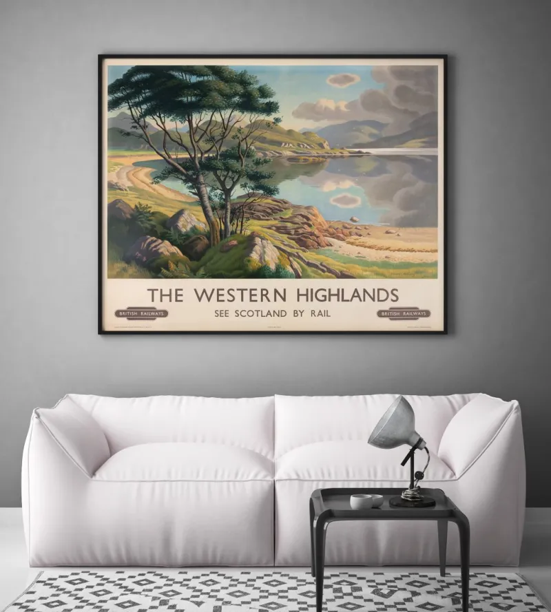 Pamono BR Western Highlands Travel Poster attributed to Edward Halliday, 1950s> Posters|Wall Decor