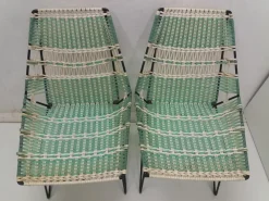 Pamono Braided Armchairs & Vertex Table, Czechoslovakia, 1960, Set of 3><noscript><img width=