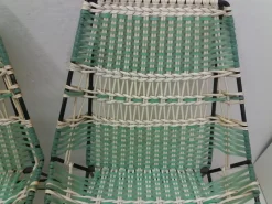 Pamono Braided Armchairs & Vertex Table, Czechoslovakia, 1960, Set of 3><noscript><img width=
