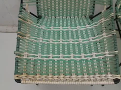 Pamono Braided Armchairs & Vertex Table, Czechoslovakia, 1960, Set of 3><noscript><img width=