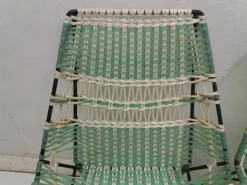 Pamono Braided Armchairs & Vertex Table, Czechoslovakia, 1960, Set of 3><noscript><img width=