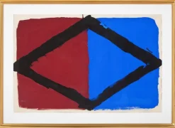 New Pamono Bram Bogart, Brown, Black and Blue Composition, 1960, Gouache