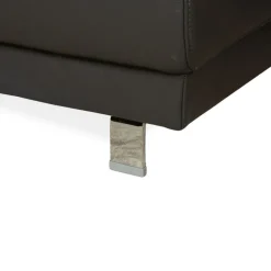 Pamono Brand Face Corner Sofa and Ottoman in Dark Grey Leather from Ewald Schillig, Set of 2><noscript><img width=
