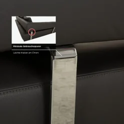 Pamono Brand Face Corner Sofa and Ottoman in Dark Grey Leather from Ewald Schillig, Set of 2><noscript><img width=