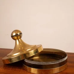 Clearance Pamono Brass and Acrylic Glass Storage Box by Renato Meneghetti for DDD Design, 1970s