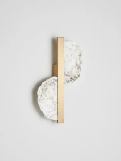 Pamono Brass and Alabaster Eclipse Wall Sconce by Matlight Milano><noscript><img width=