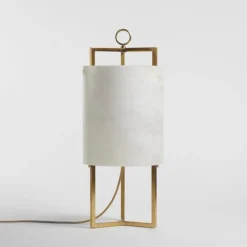 Outlet Pamono Brass and Alabaster Lantern Table Lamp by Matlight Milano