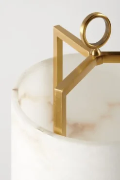 Outlet Pamono Brass and Alabaster Lantern Table Lamp by Matlight Milano