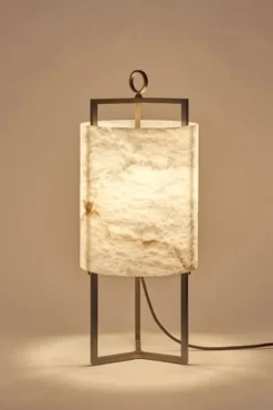 Outlet Pamono Brass and Alabaster Lantern Table Lamp by Matlight Milano