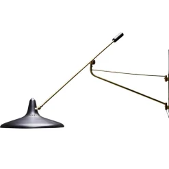 Clearance Pamono Brass and Black Metal No 3030 Wall Light from Stilnovo, Italy, 1950s
