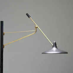 Clearance Pamono Brass and Black Metal No 3030 Wall Light from Stilnovo, Italy, 1950s
