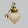 Pamono Brass and Blown Glass Chandelier, 1980s> Vases