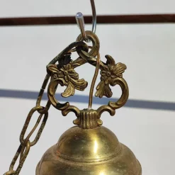 Pamono Brass and Blown Glass Chandelier, 1980s><noscript><img width=