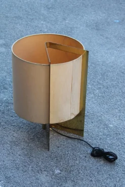 Online Pamono Brass and Fabric Table Lamp by Giuliana Gramigna, 1970s