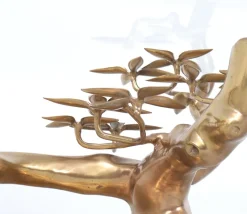 Pamono Brass and Glass Bonsai Coffee Table attributed to Willy Daro, 1970s