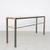 Pamono Brass and Glass Console Table, 1970s> Console Tables