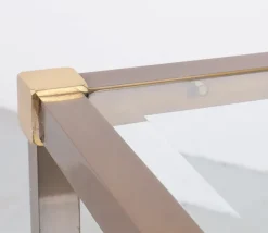 Pamono Brass and Glass Console Table, 1970s><noscript><img width=