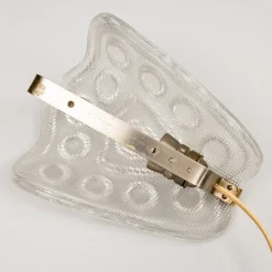Best Pamono Brass and Glass Sconce attributed to Carl Fagerlund for Orrefors, Sweden, 1960s