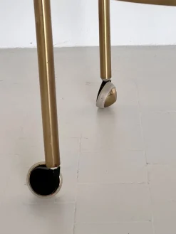 Pamono Brass and Glass Serving Cart from Vereinigte Werkstätten Collection, 1960s><noscript><img width=