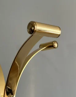 Pamono Brass and Marble Coat Rack, 1970s><noscript><img width=