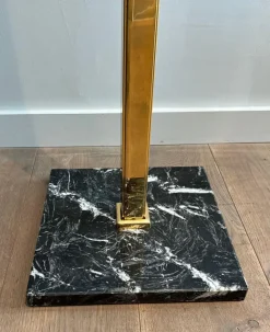 Pamono Brass and Marble Coat Rack, 1970s><noscript><img width=