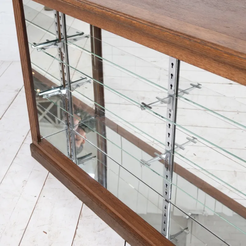 Pamono Brass and Oak Counter, 1930> Worktables & Workbenches